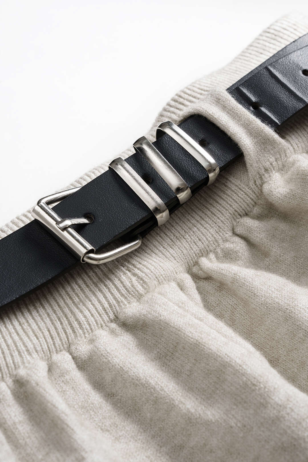 Knit Belted Wide-Leg Trousers