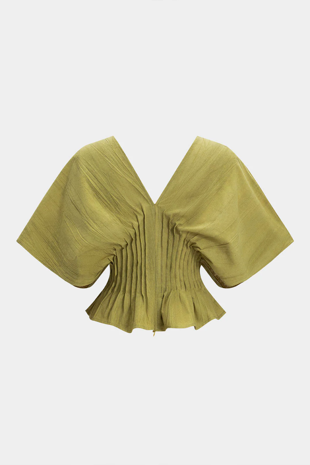 Pleated Short Sleeve Linen Shirt