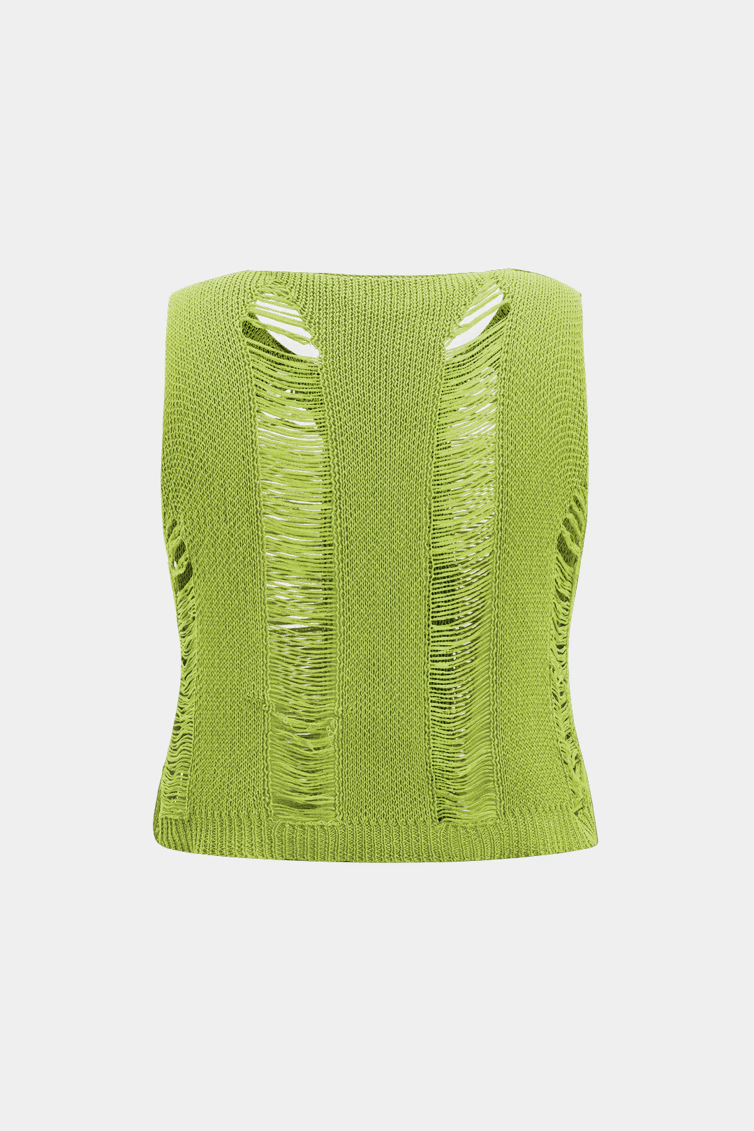 Plus Size Knit Distressed Ladder Tank Top