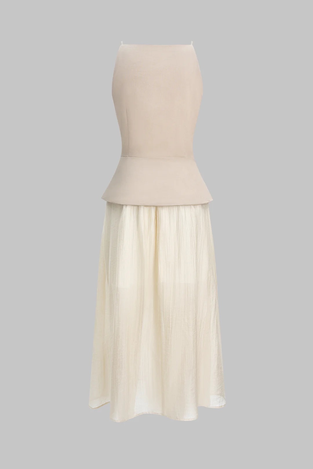 Pocket Patchwork Button Ruched Sleeveless Maxi Dress