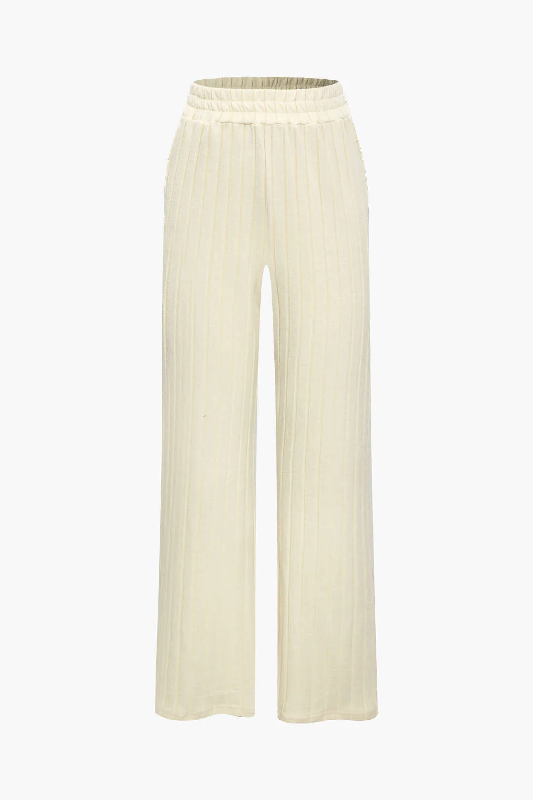 Basic Solid Knit Tank Top And High Waist Pants Set