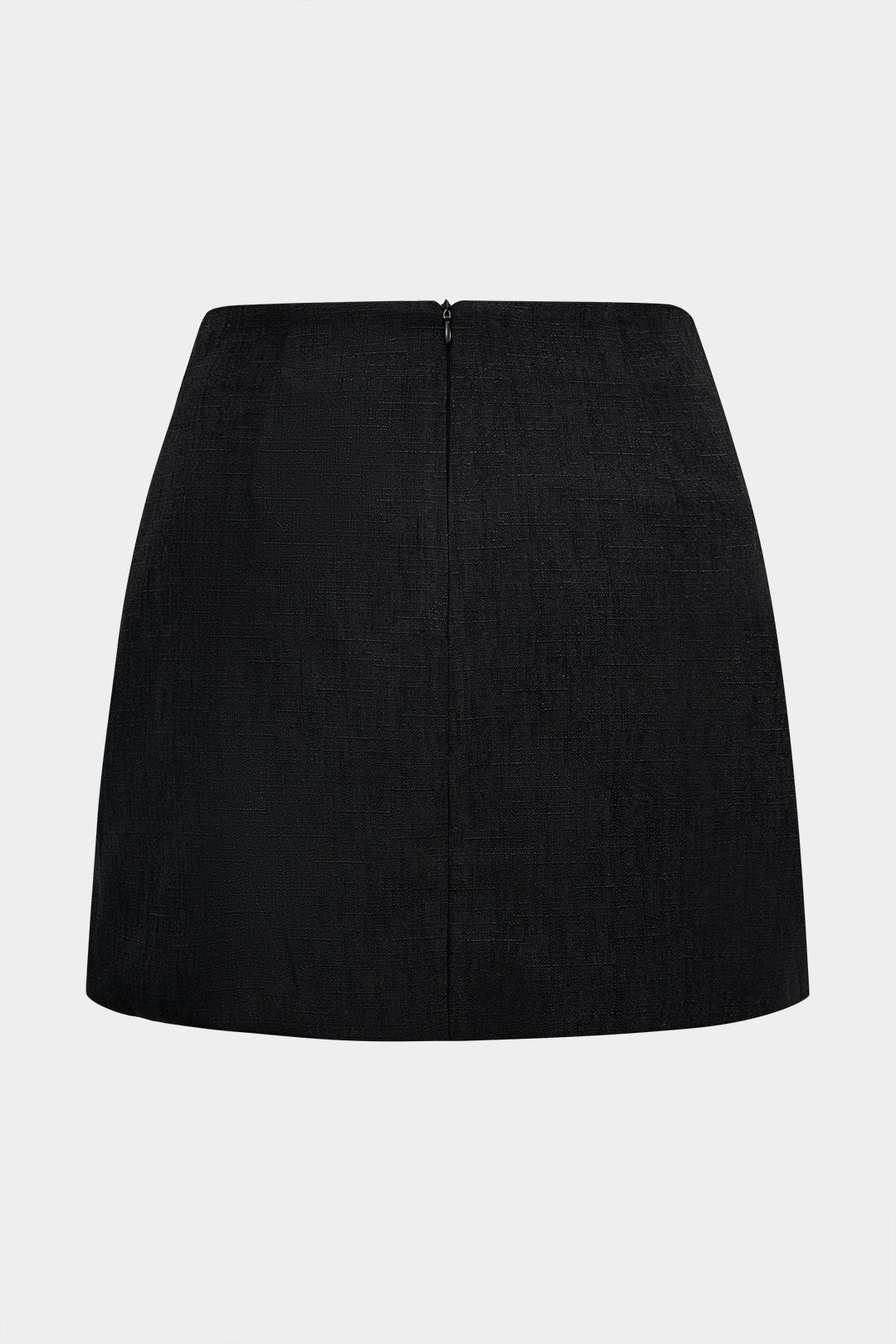 Plus Size Faux Leather Zipper Button Patchwork Skirt