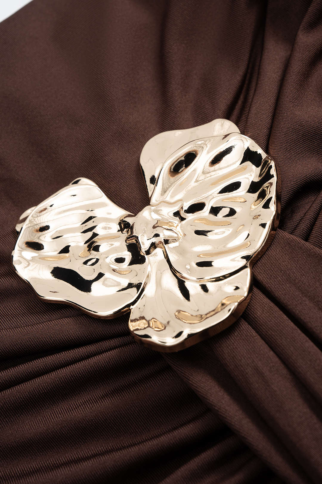 Mesh Metallic Decorated Ruched Backless Sleeveless Maxi Dress