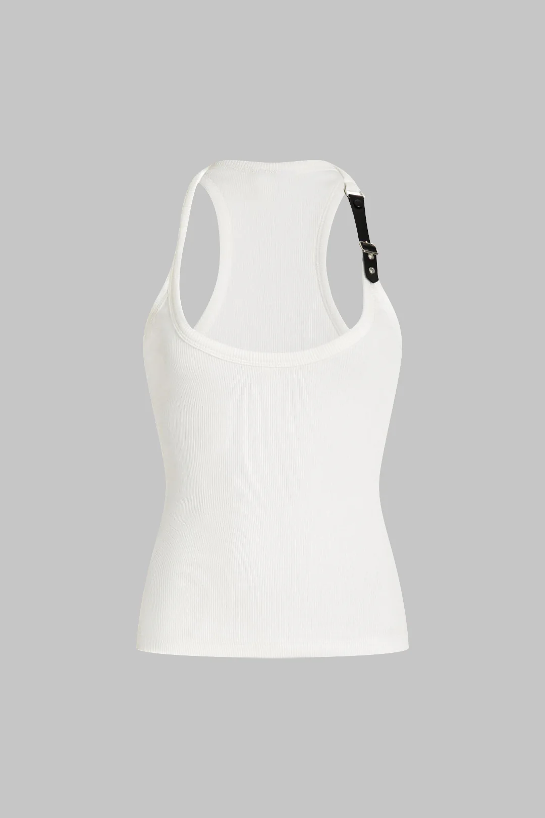 Metallic Decor Ribbed Tank Top