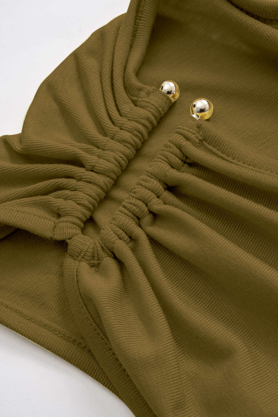 Ruched Neck Short-Sleeved Top