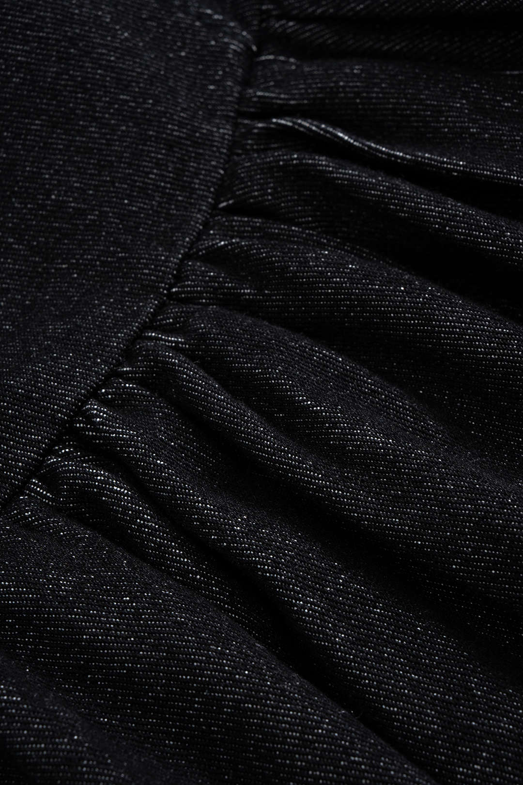 Denim Ruched Sleeveless Mini Dress