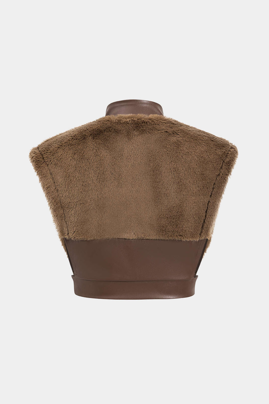 Faux Leather and Fur Patchwork Skirt Set