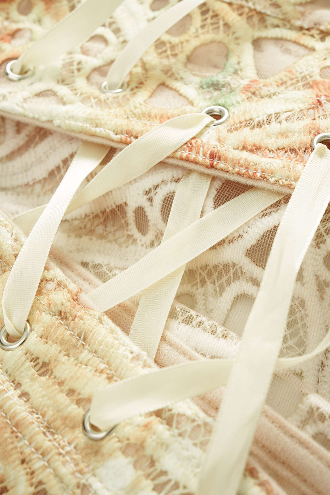 Contrasting Print Tie-Back Cut-Out Tube Top