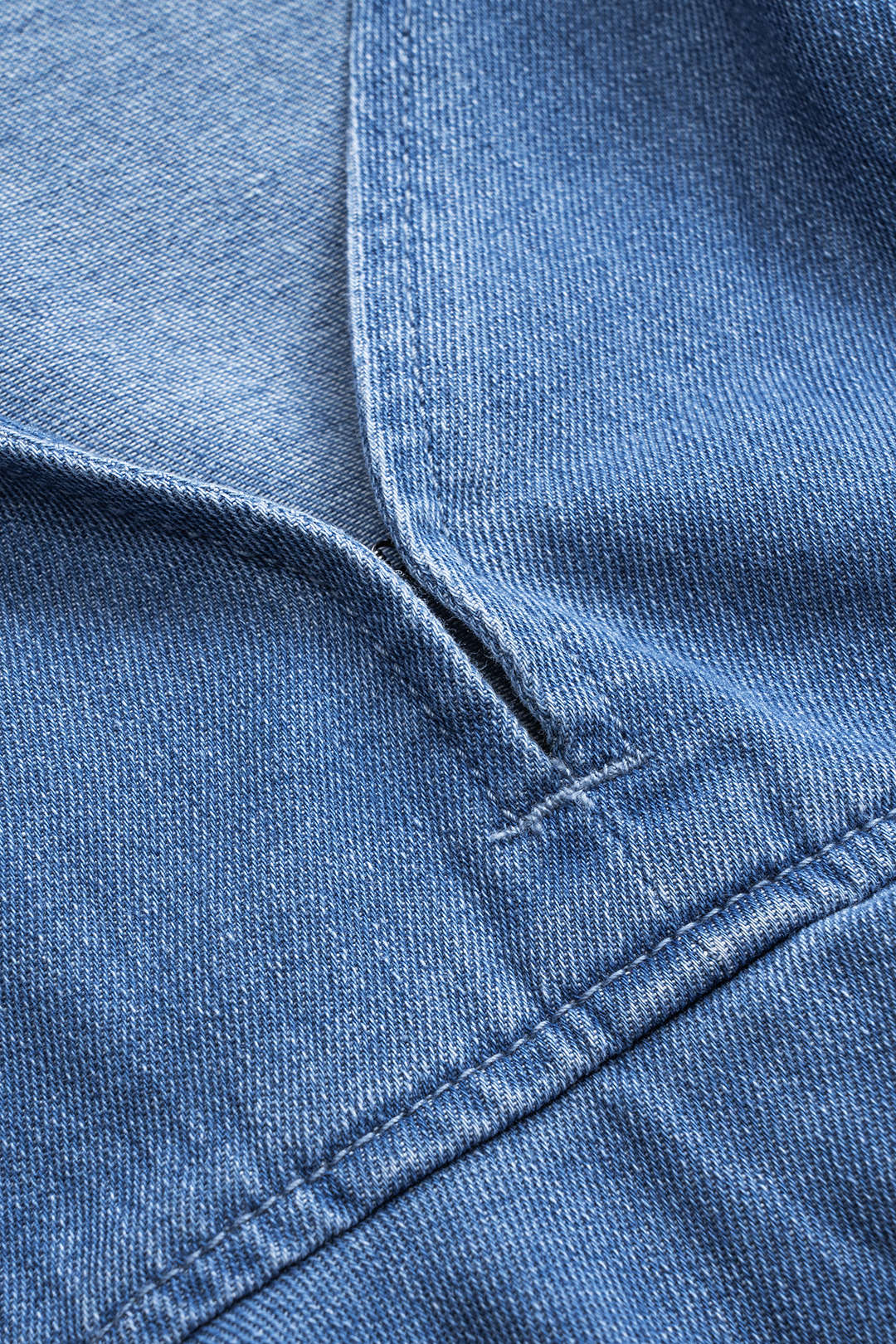 Denim Ruffled Ruched V-neck Crop Top