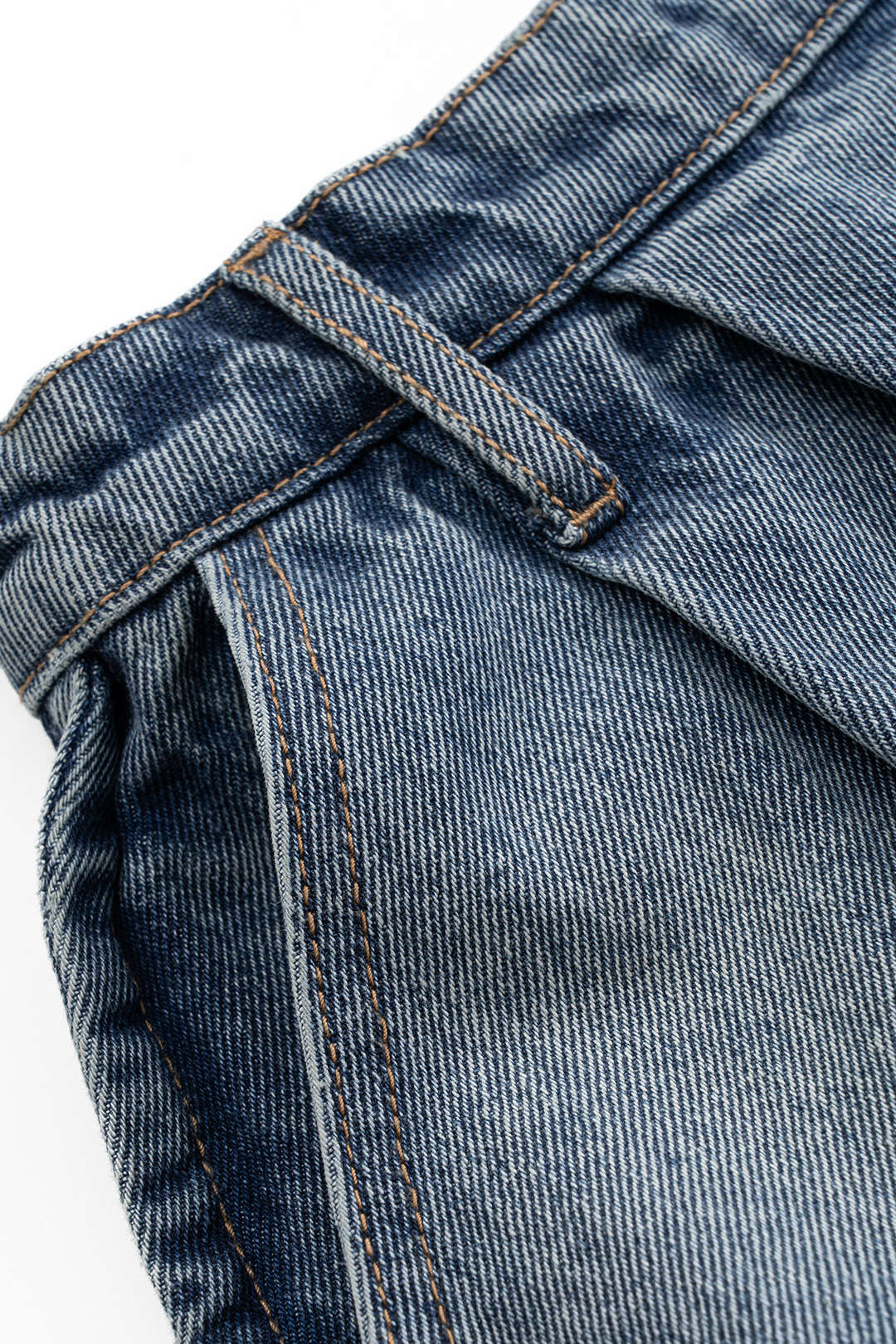 Denim Puff Hem Mini Skirt