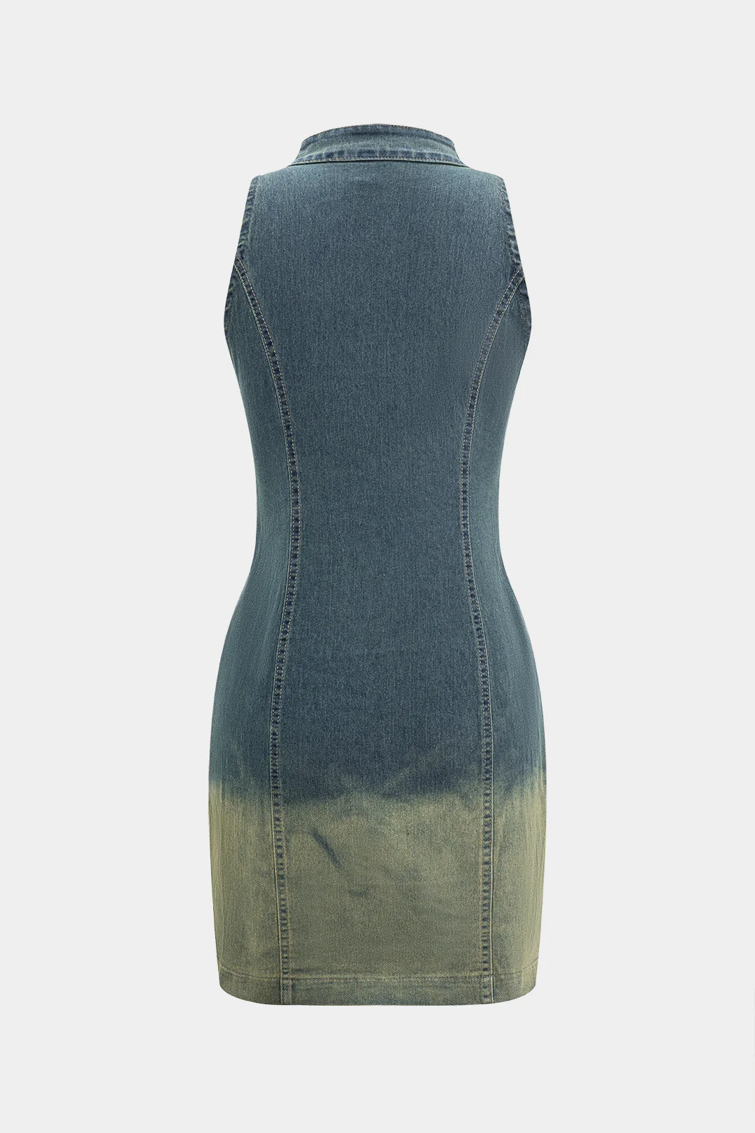 Denim Zipper Tank Sleeveless Dress