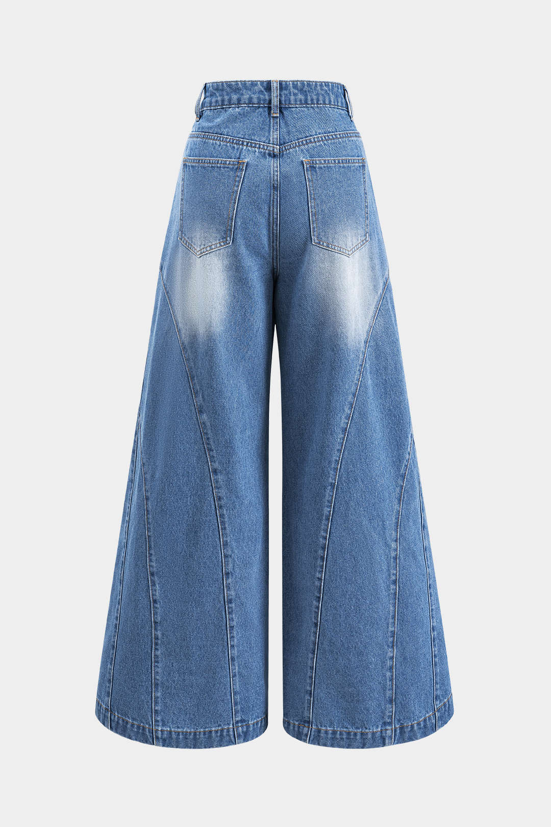 Washed Wide Leg Denim Jeans