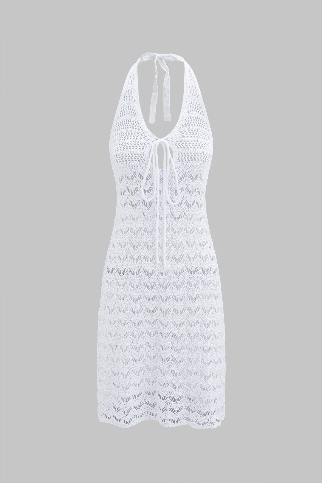 Tie-Up Slip Cut-Out V-Neck Midi Dress