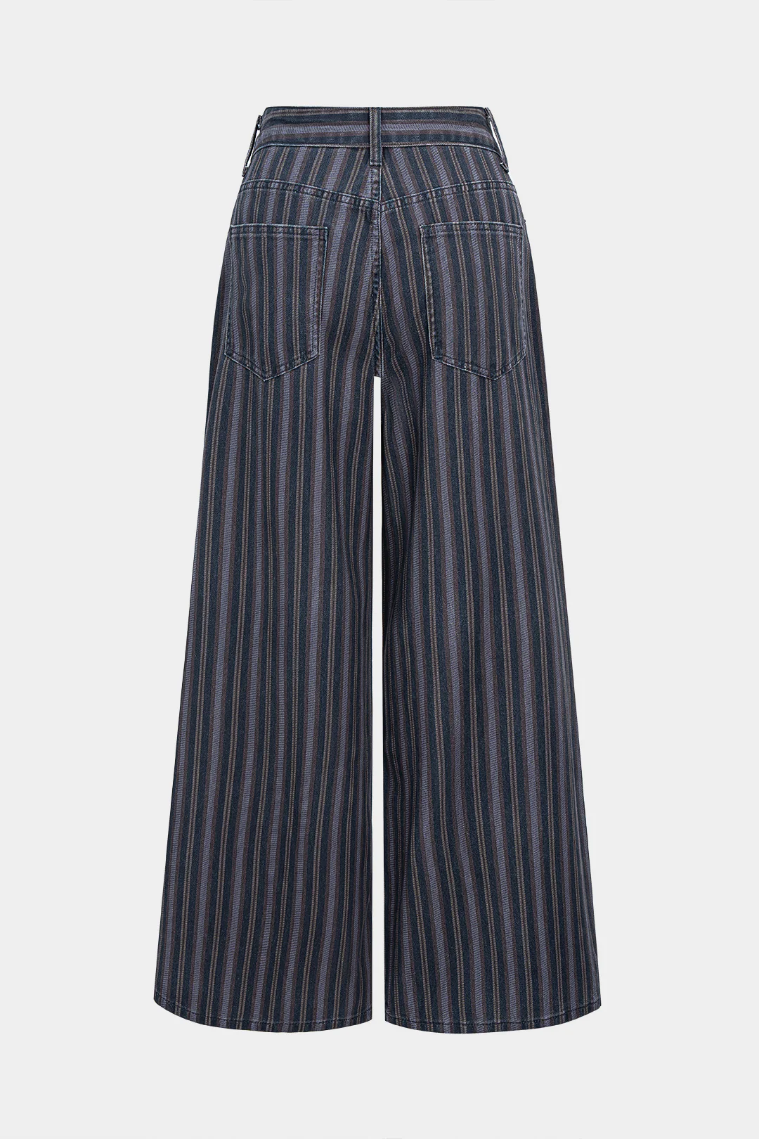 Color Block Stripes Print High Waist Jeans