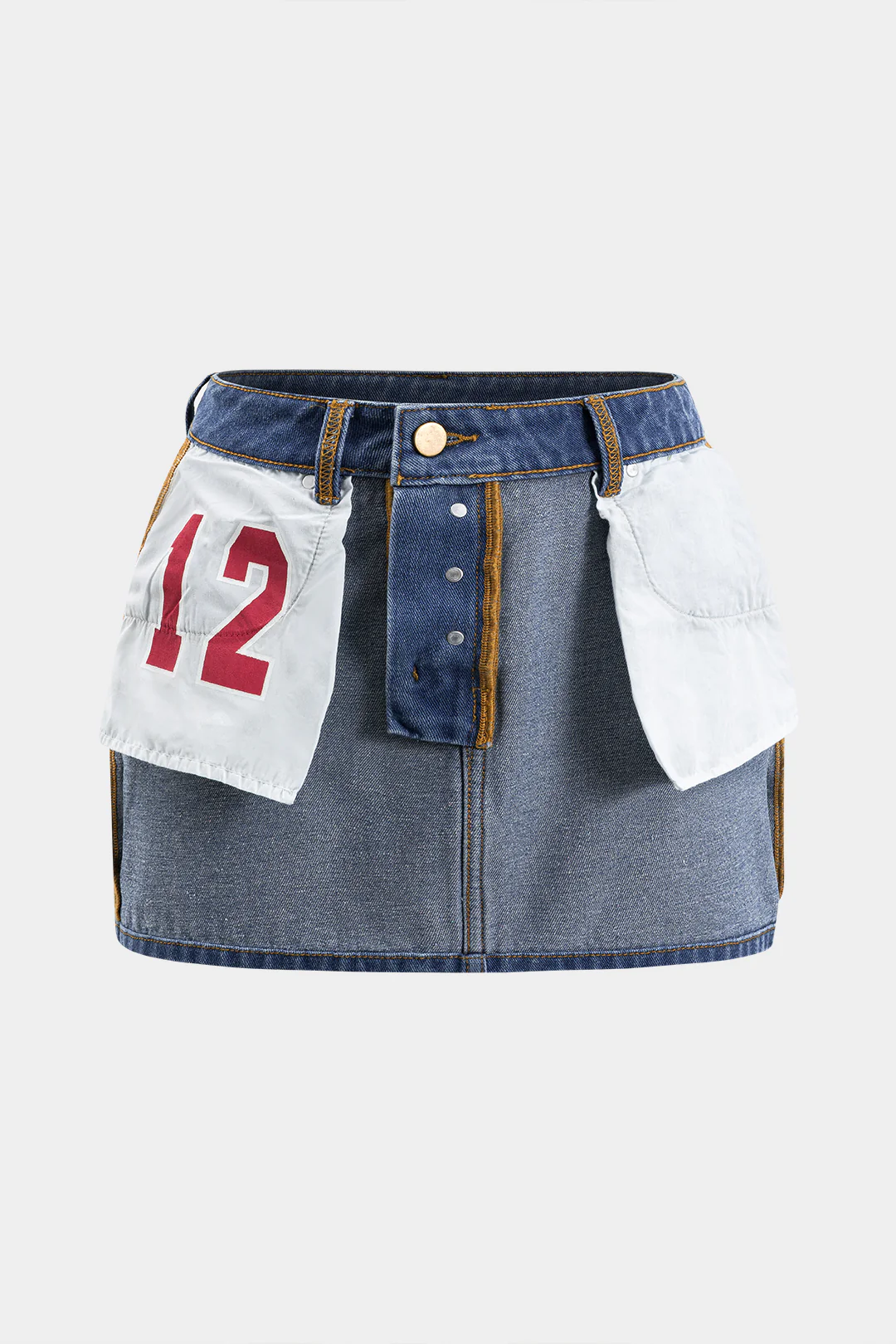 Plus Size Denim Skirt with Pockets