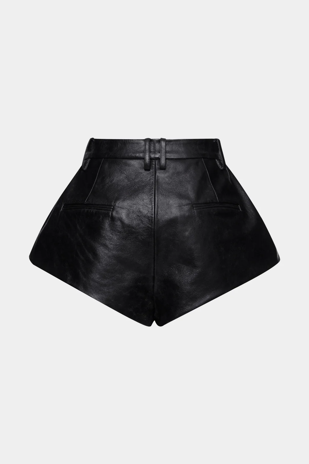 Faux Leather Pleated Shorts