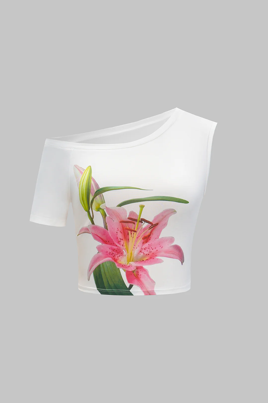 Floral Print Asymmetrical Tank Top And Ruched Tie Front Skirt Set