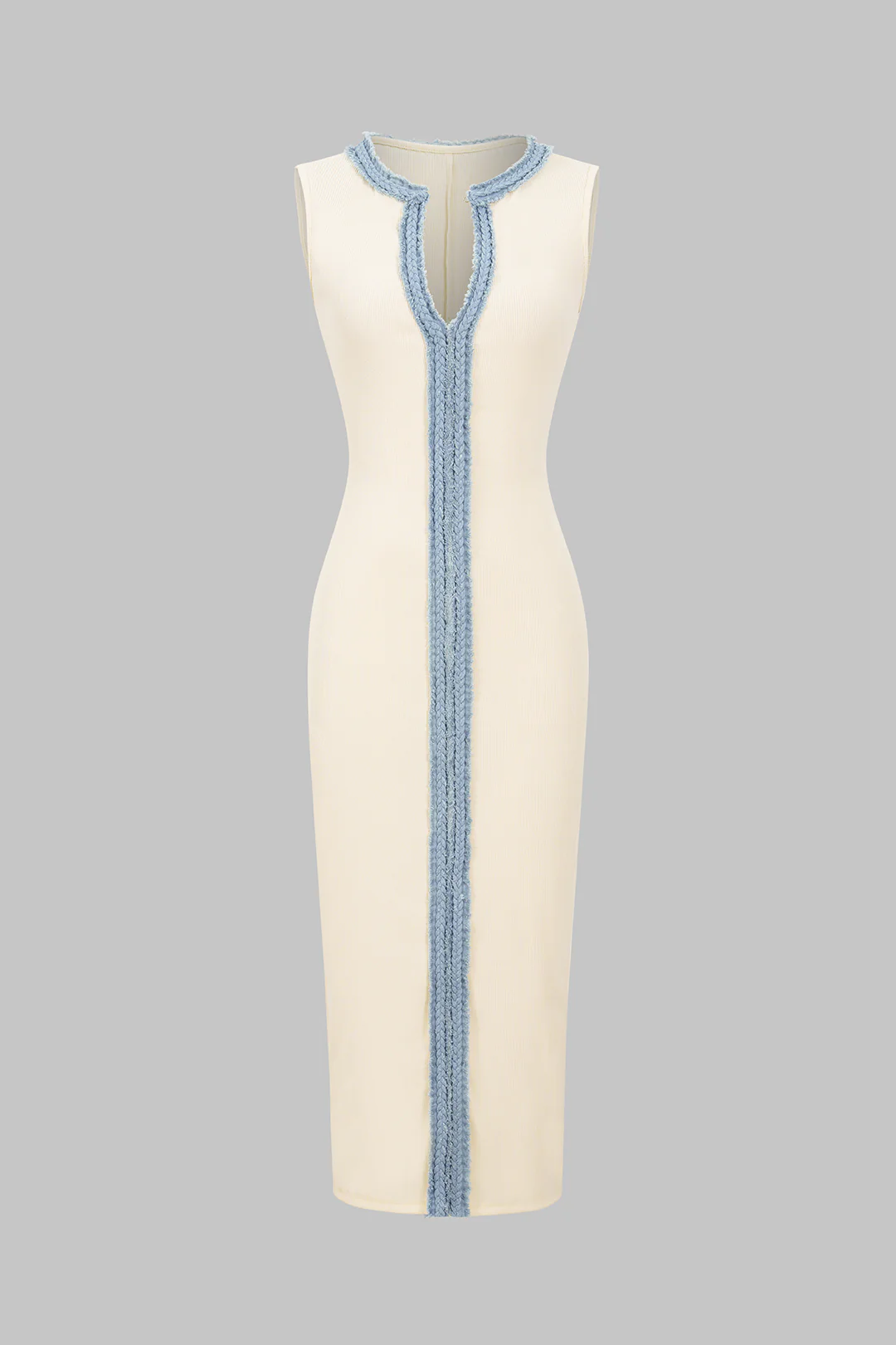 Contrast Patchwork Sleeveless Maxi Tank Dress