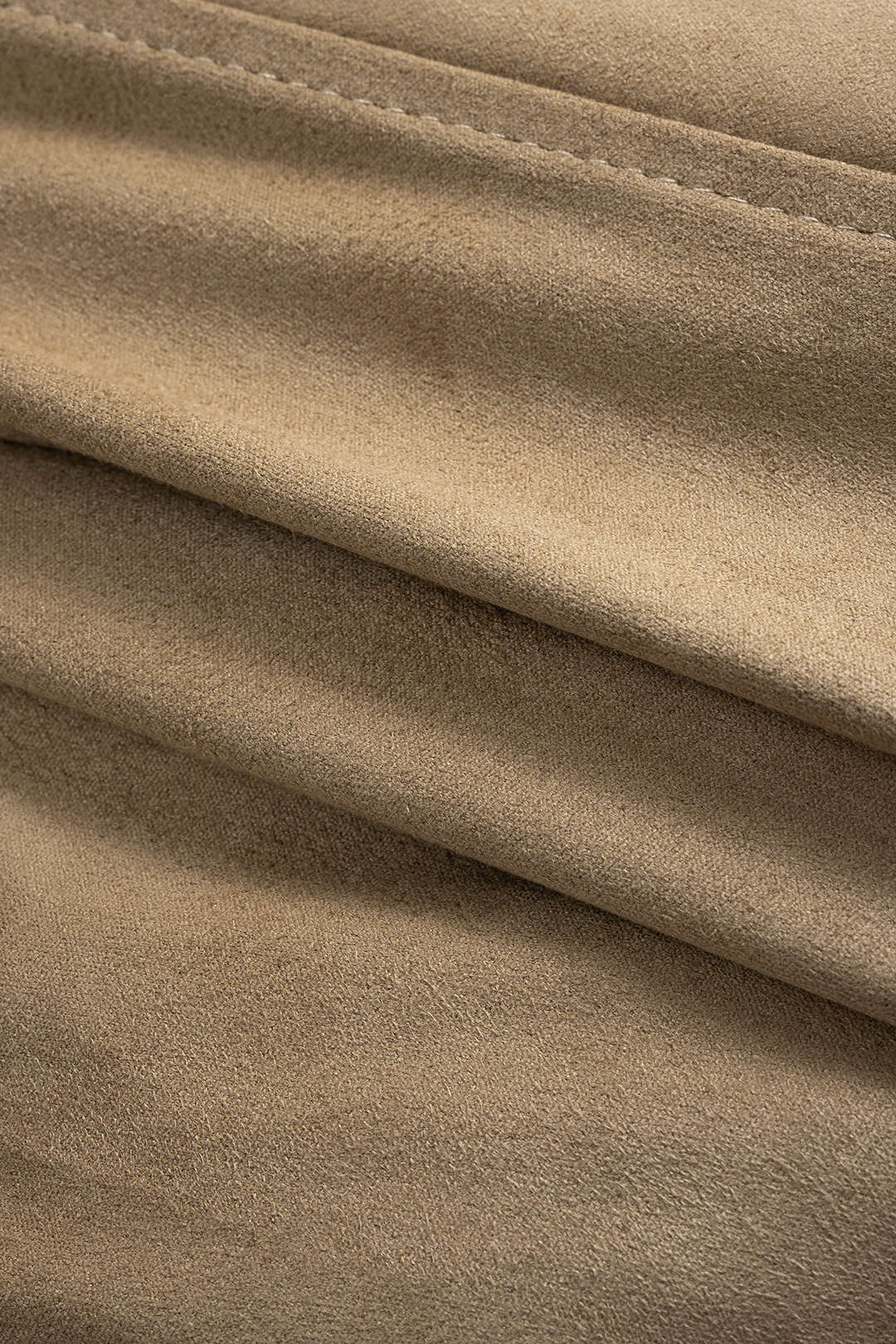 Suede Patchwork High Waist  Belted Skirt