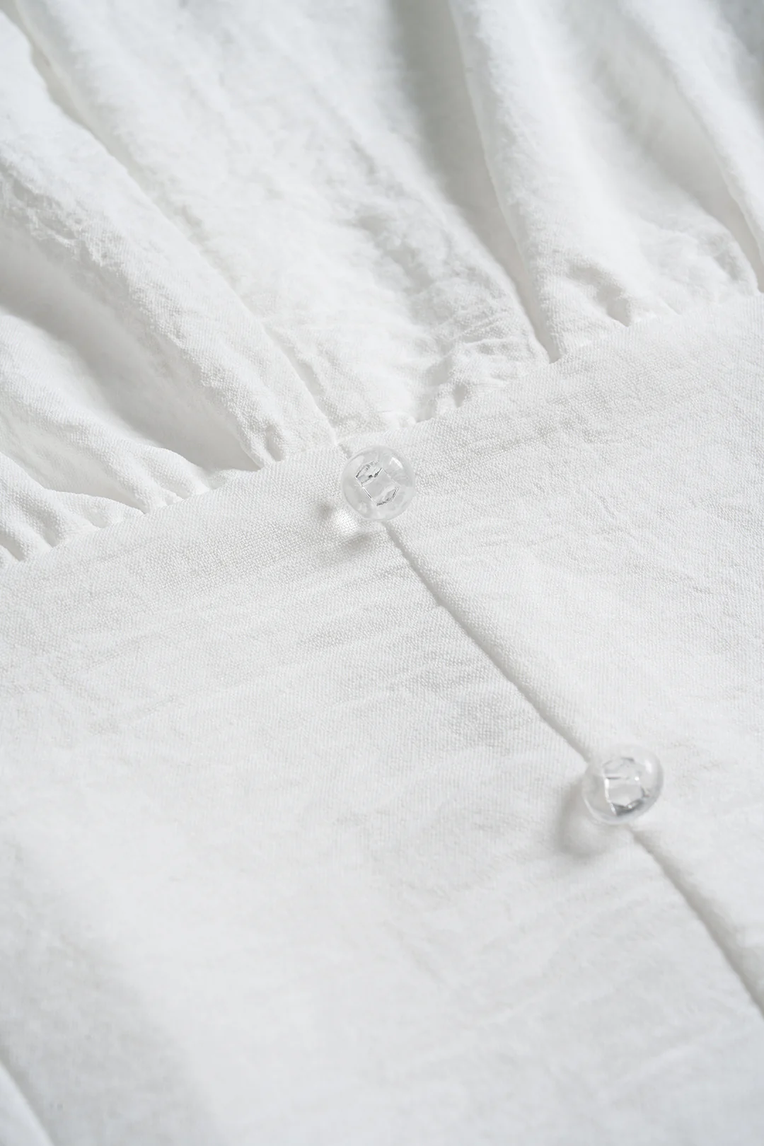 Ruched Sleeves Button Short-Sleeve Shirt