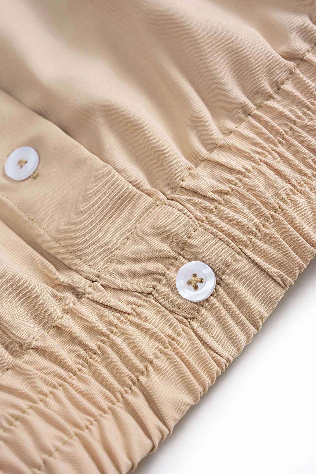 Button Shirred Short Sleeve Top and Shorts Outfit Set