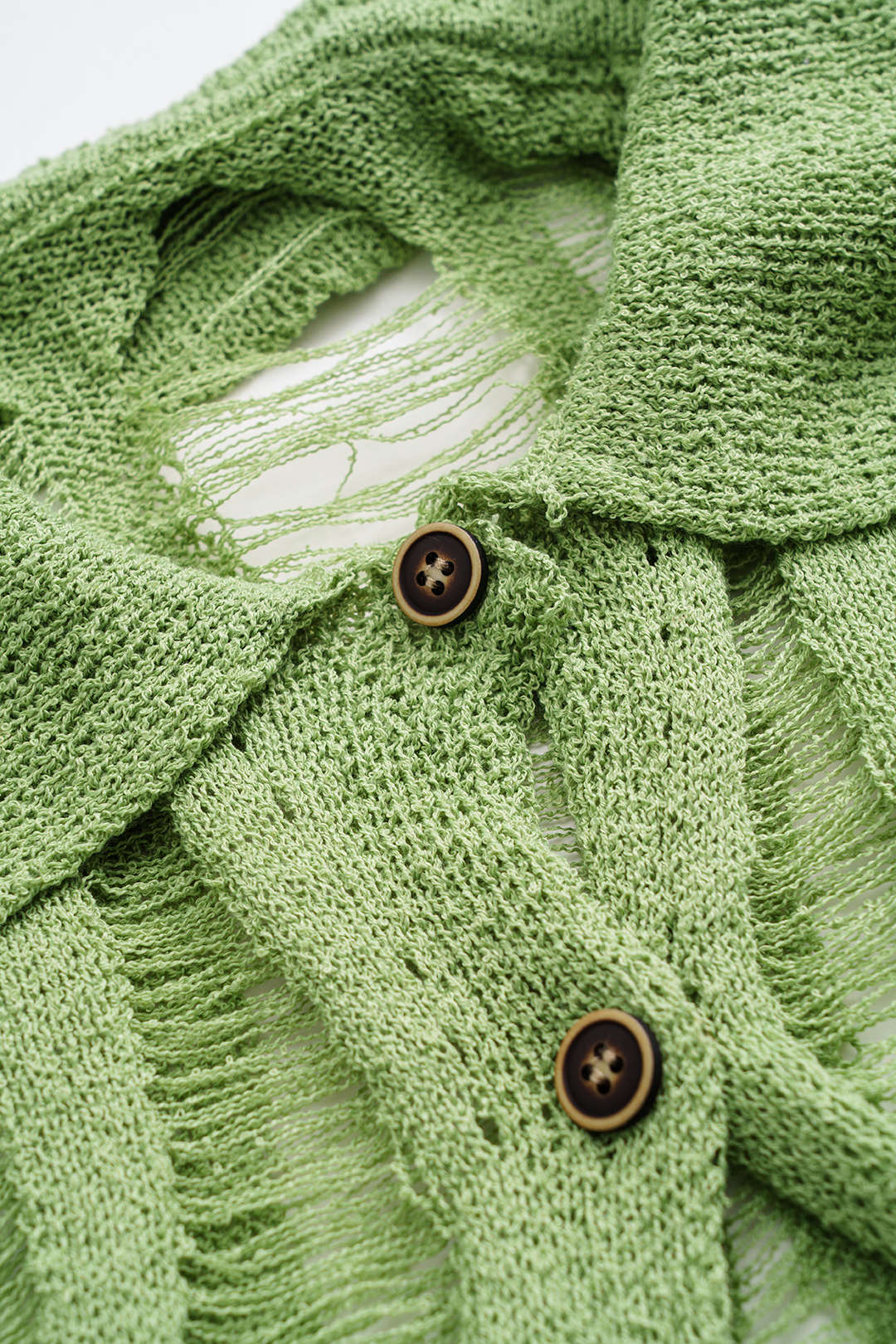 Knit Cut-Out Tie-Up Long-Sleeve Shirt and Skirt Set