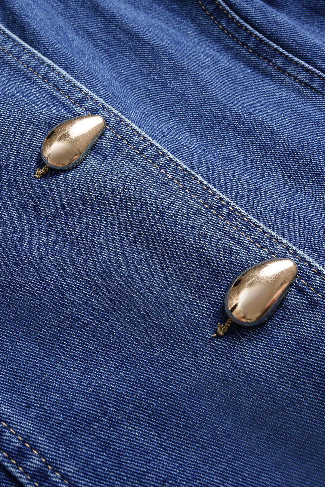 Denim Metallic Button Vest