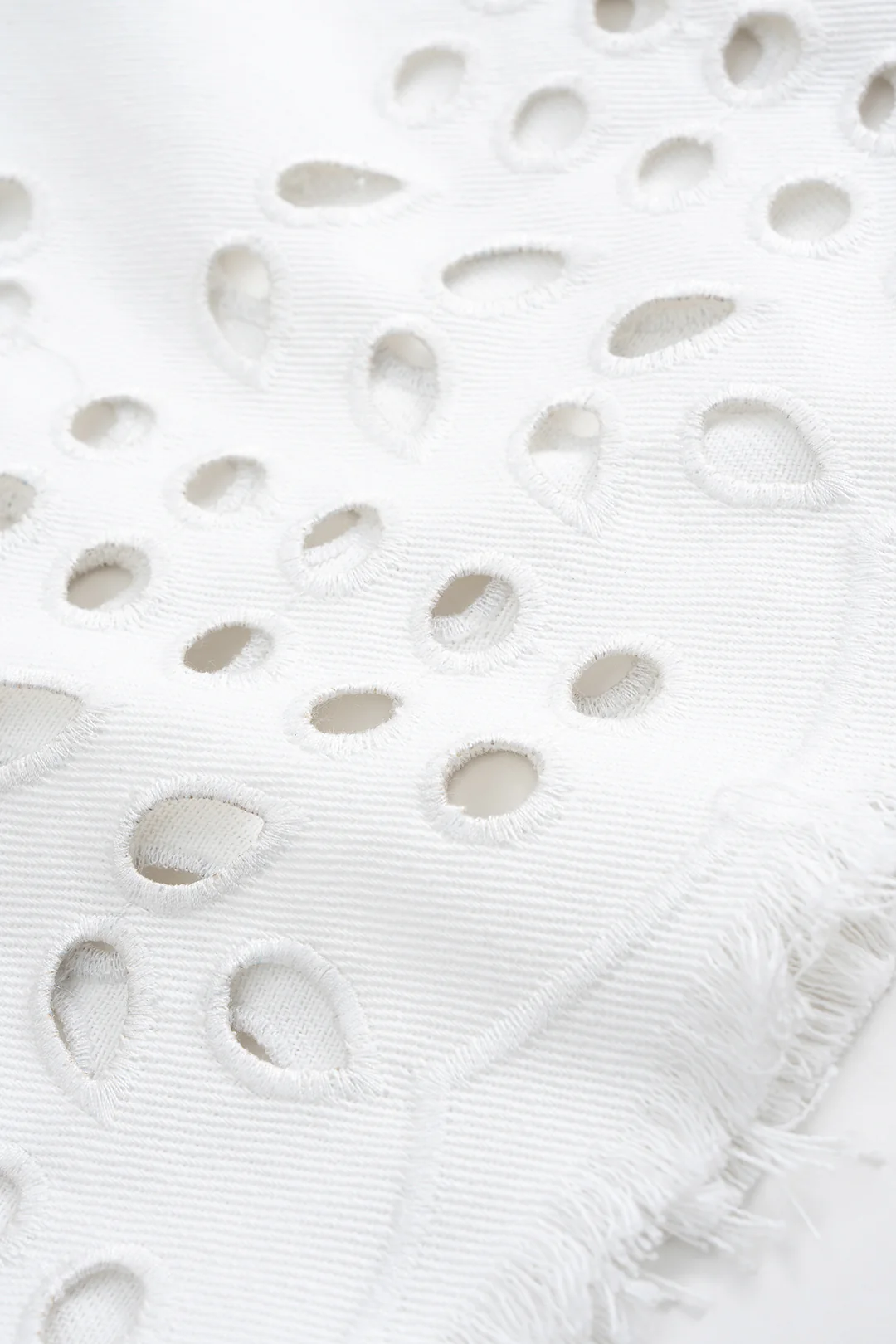 Denim Hollow Out Embroidery Straight Leg Jeans