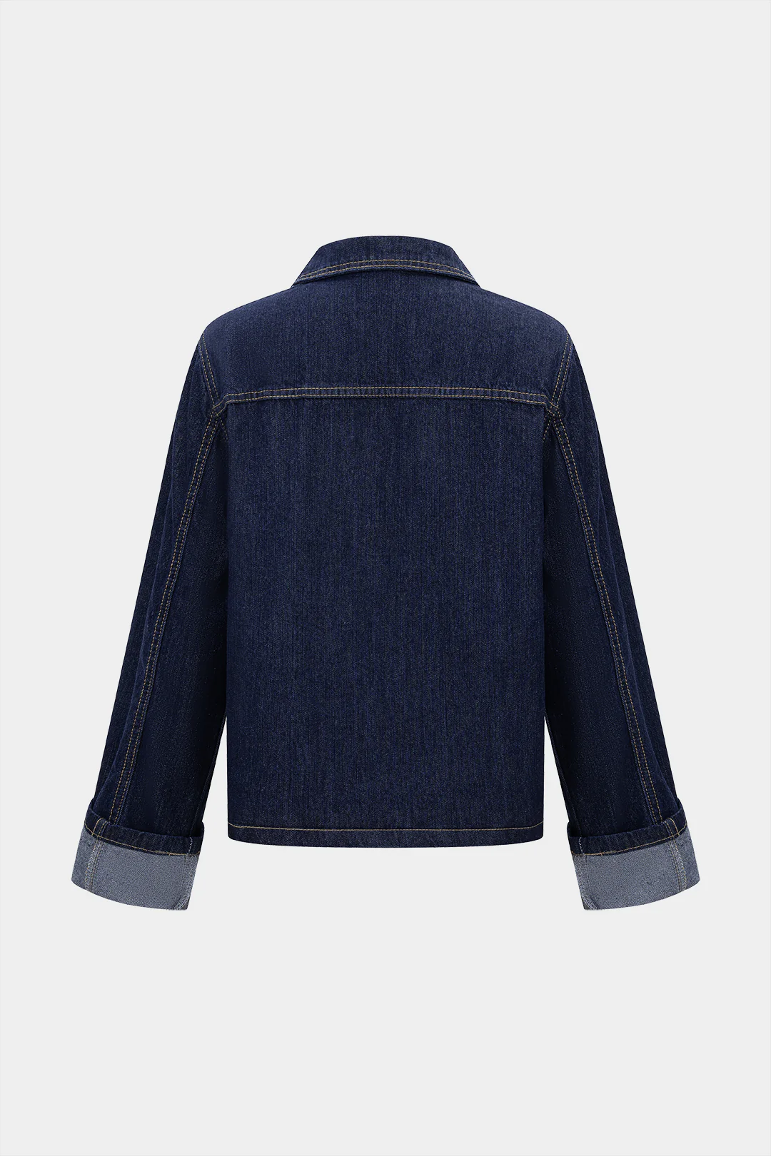 Denim Long Sleeve Top with Button Cuffs