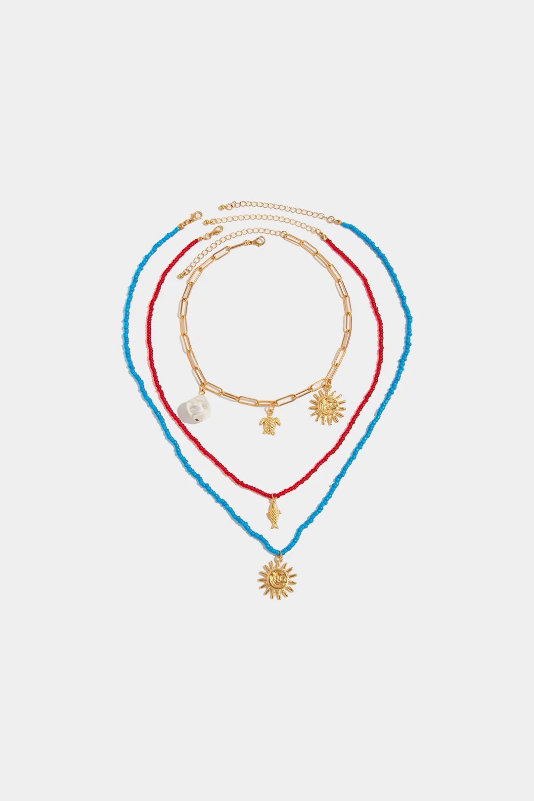 Metal Starfish Fish Tail Seashell Necklace