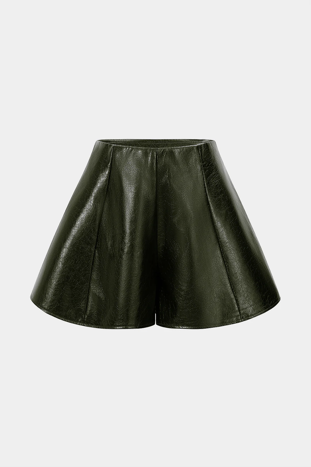 Artificial Leather High-Waisted Shorts