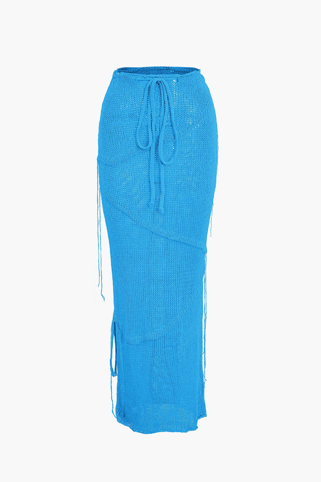 Crochet Backless Tube Top and Split Skirt Outfit Set