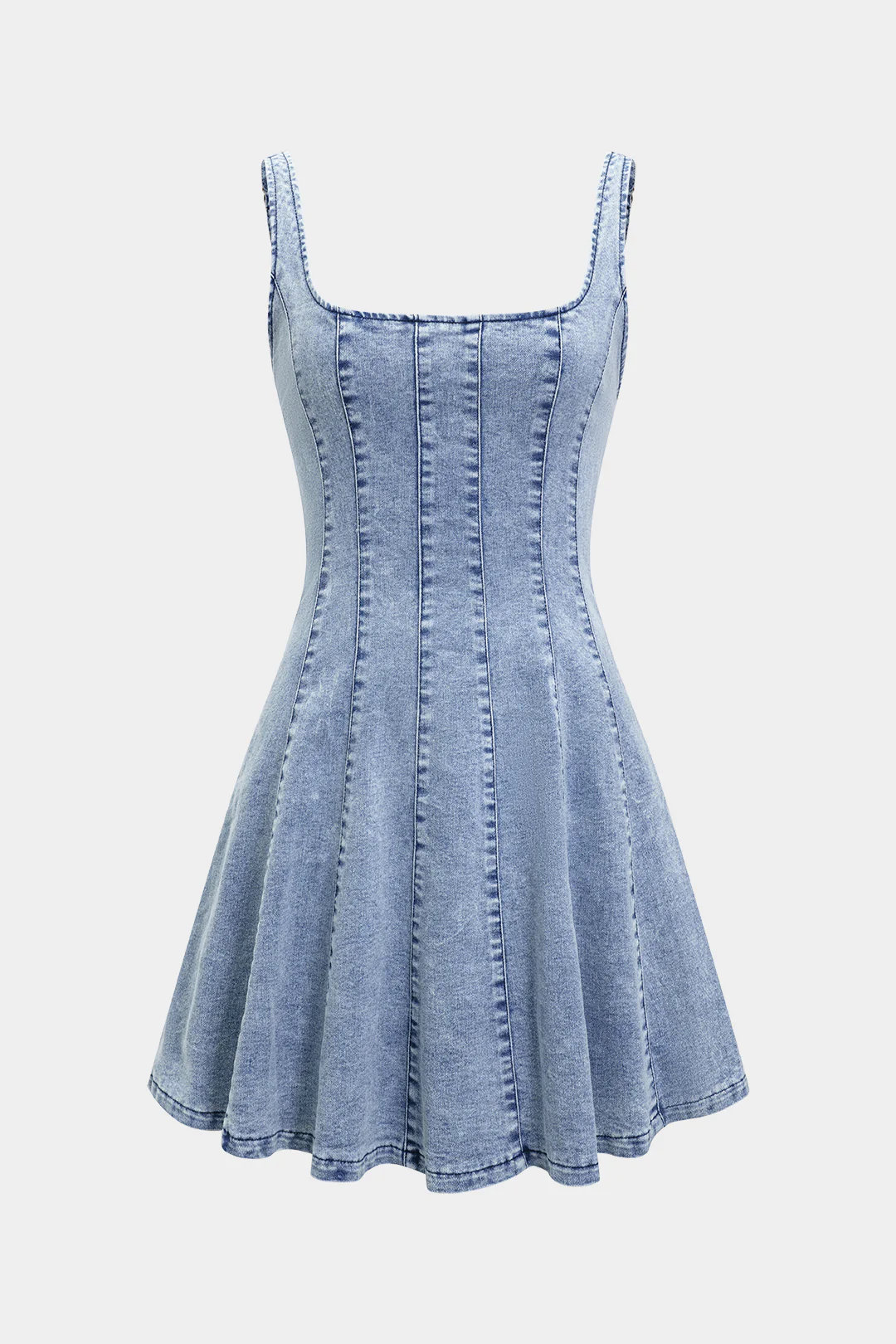 Denim Zip Sleeveless Dress