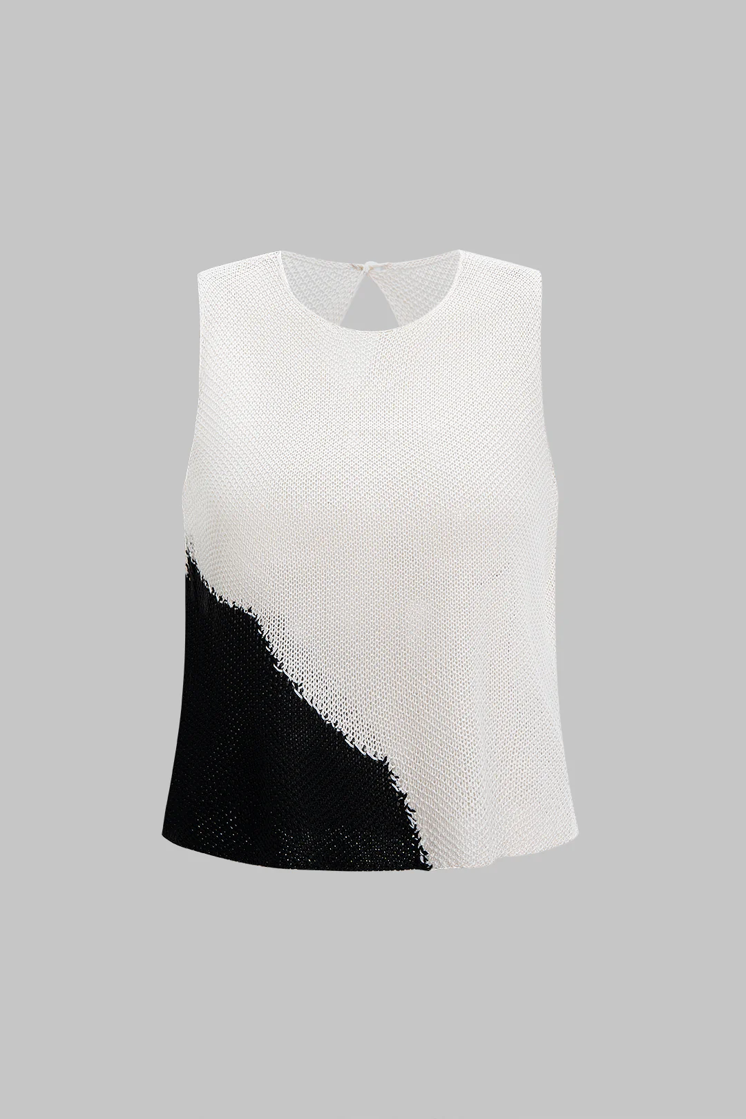 Knit Texture Contrast Tank Top