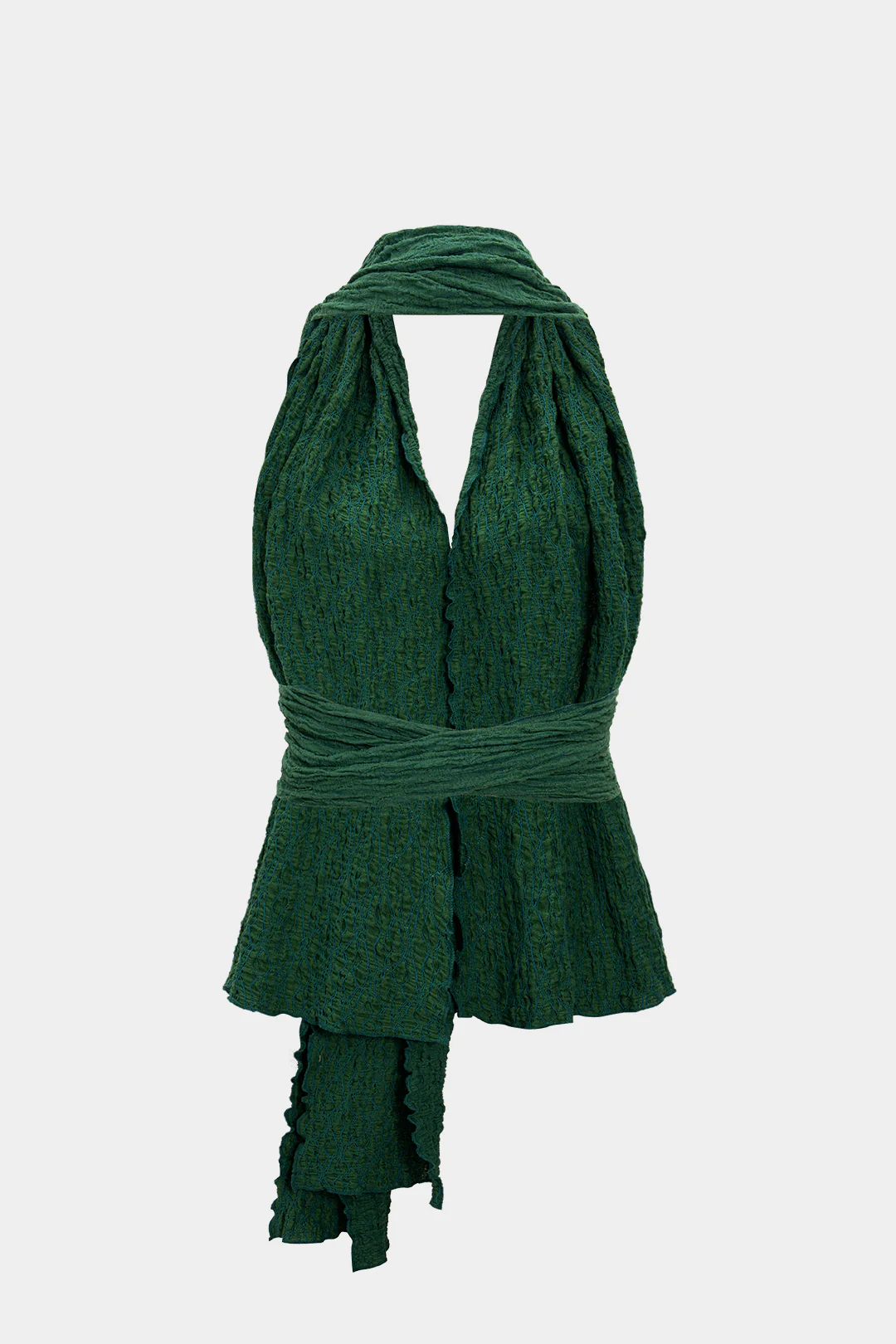 Backless Textured Tie-Front Camisole Top