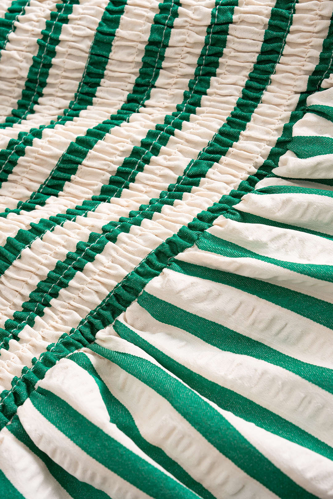 Striped Smocked Strapless Backless Sleeveless Mini Dress