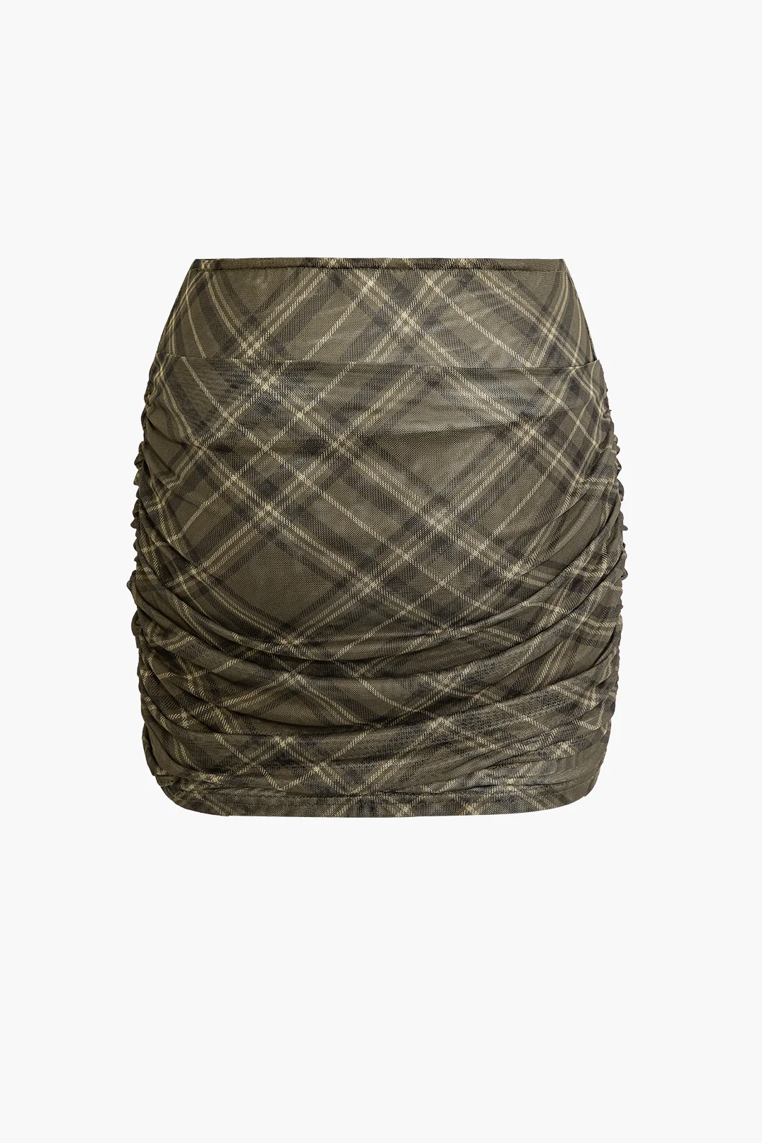 Plaid Print Tie Front Mini Skirt