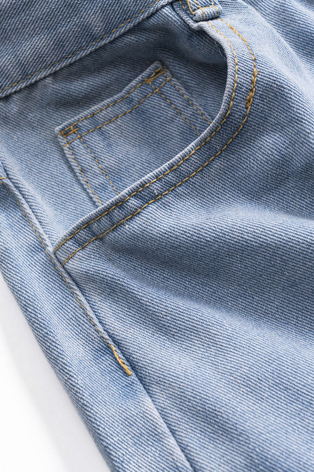 Denim Button Zipper Hollow Out Jeans