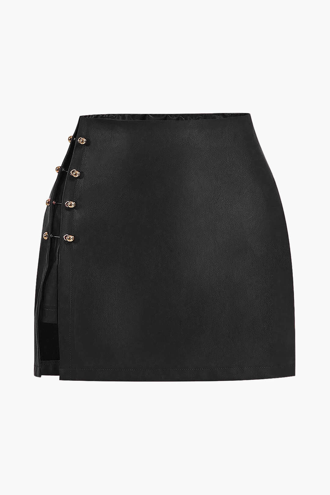 Plus Size Artificial Leather Skirt