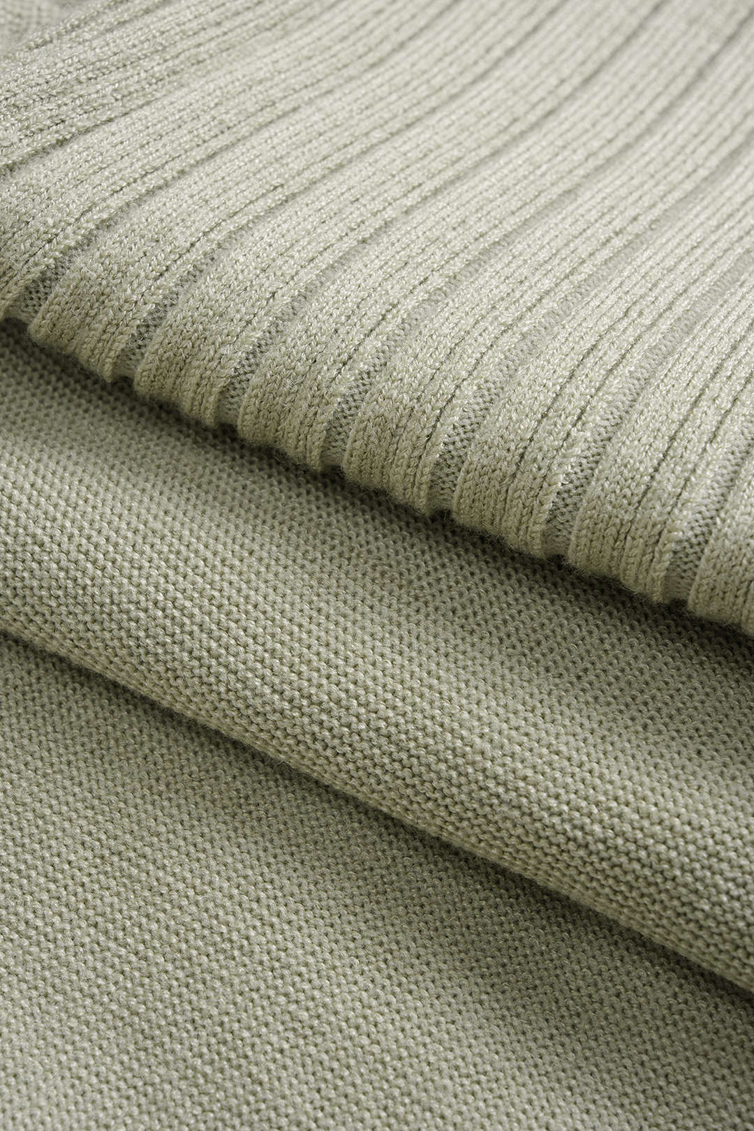 Knit V-Neck Ribbed Long Sleeve Dress