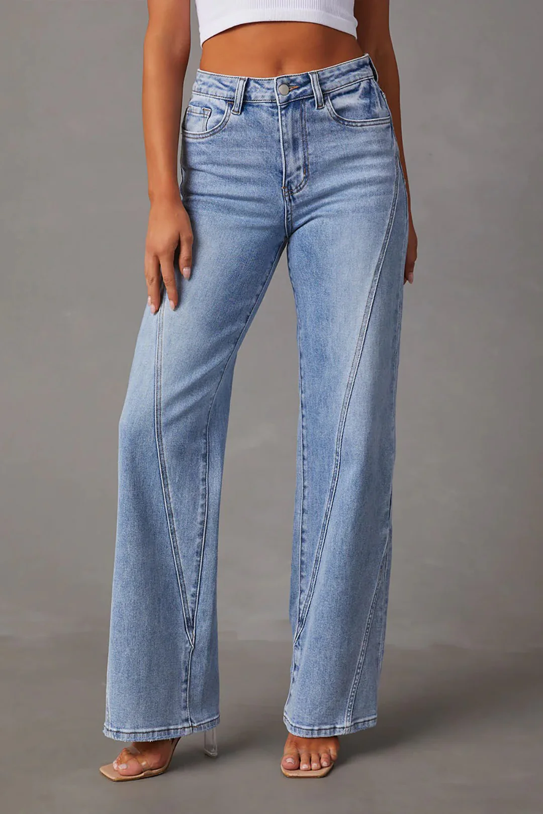 Faded Straight-Leg Jeans