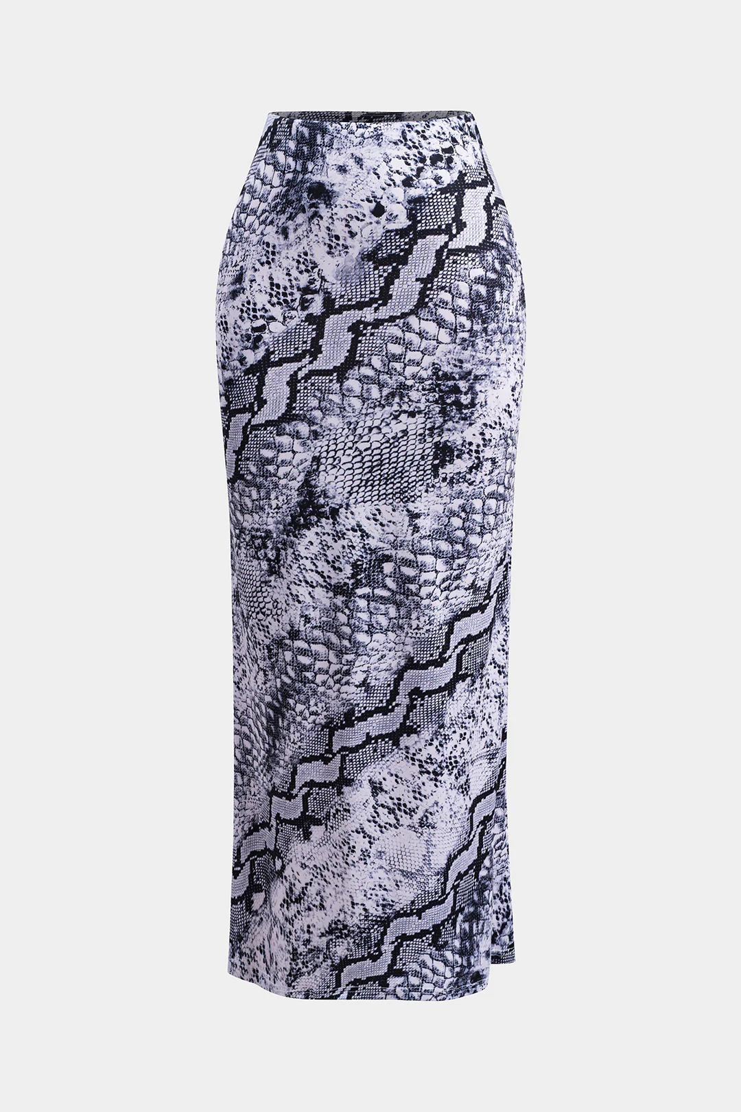 Snake Print Cowl Neck Top and Skirt Set