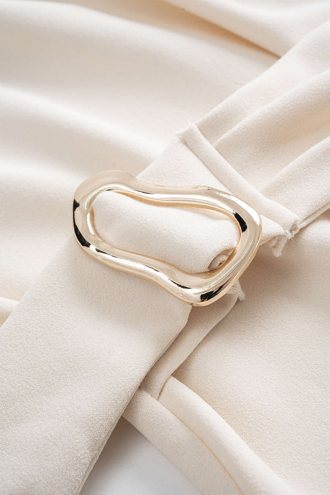 Metallic Decor Belted Zipper Short Sleeve T-Shirt