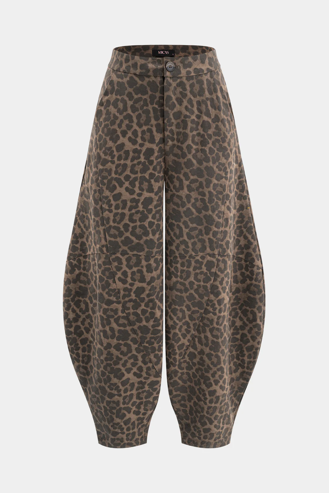 Leopard Print Wide-Leg Trousers