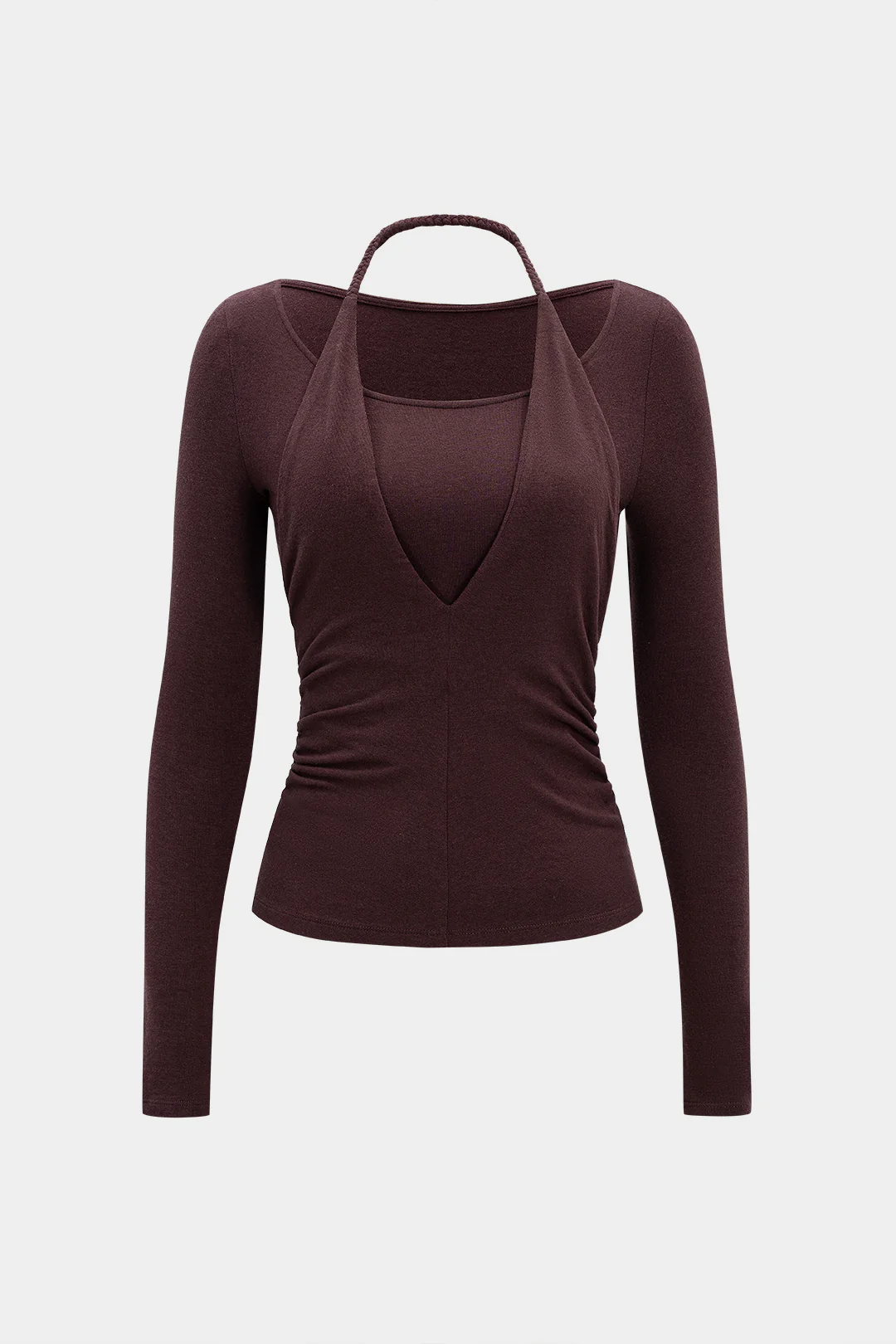 Halter Neck Long-Sleeved Top