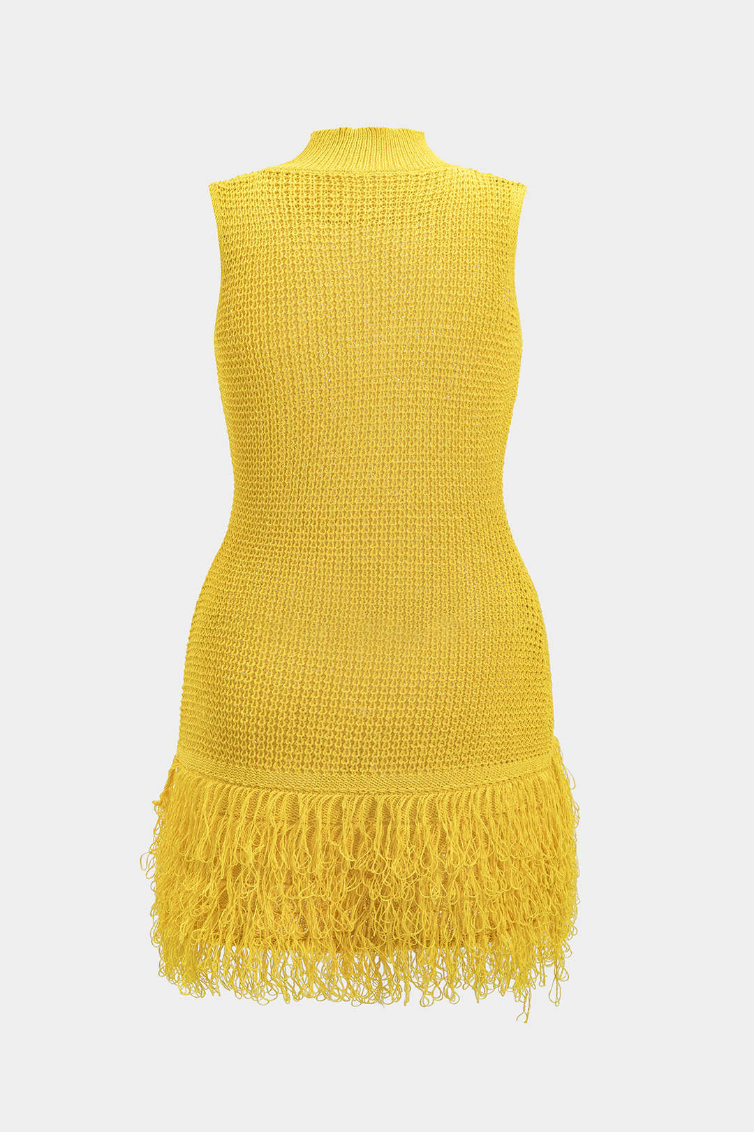 Plus Size Knit Fringe Sleeveless Dress