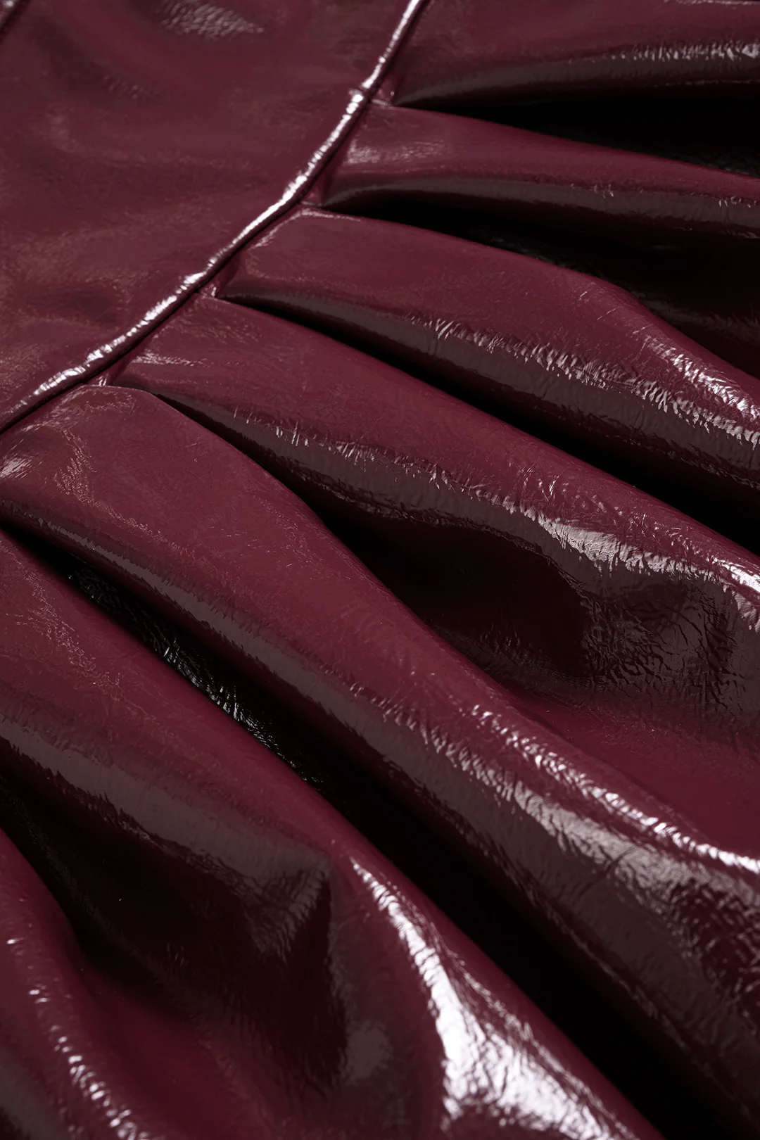 Faux Leather Puff Ruched Skirt