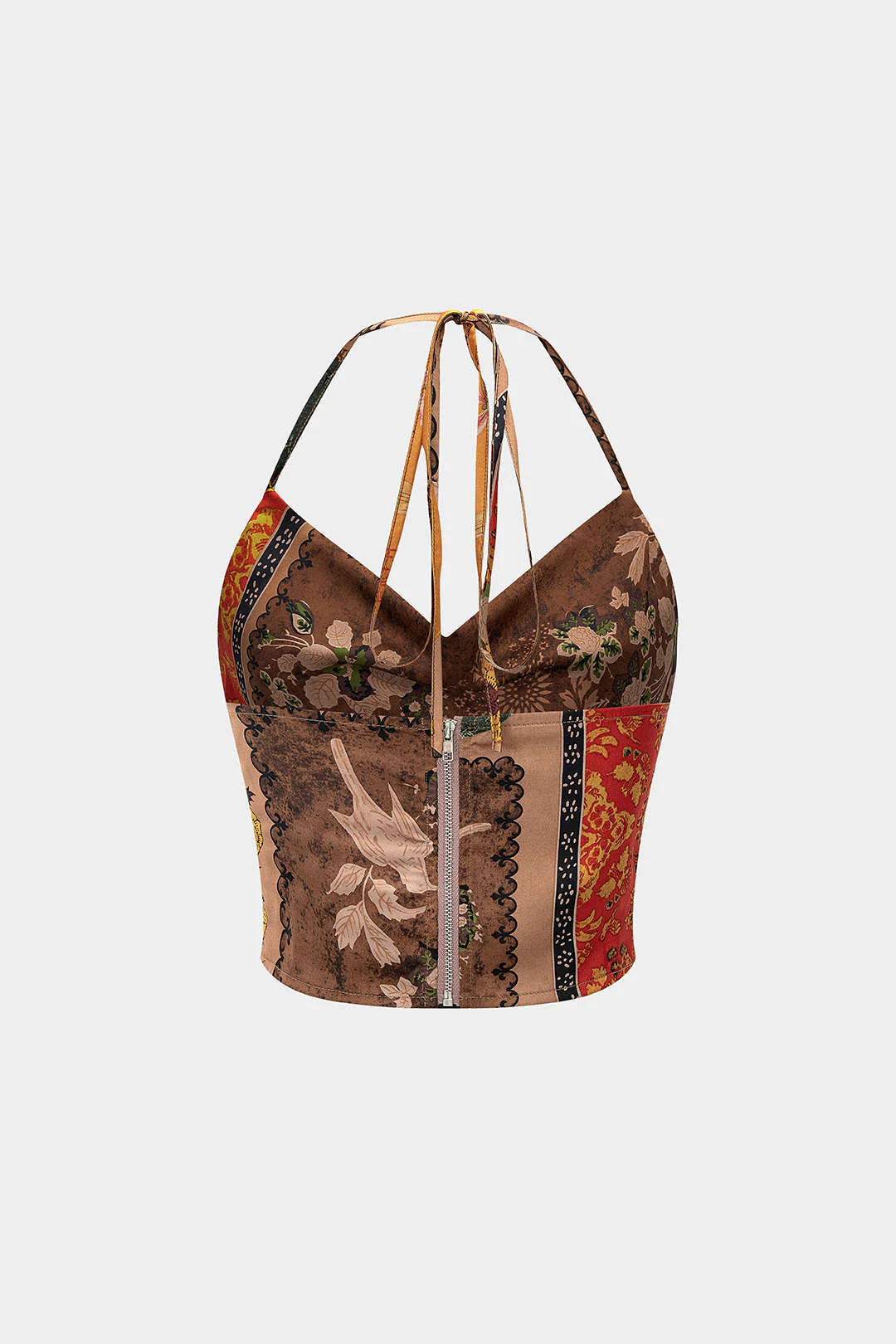 Floral Print Halter Neck Backless Camisole Top