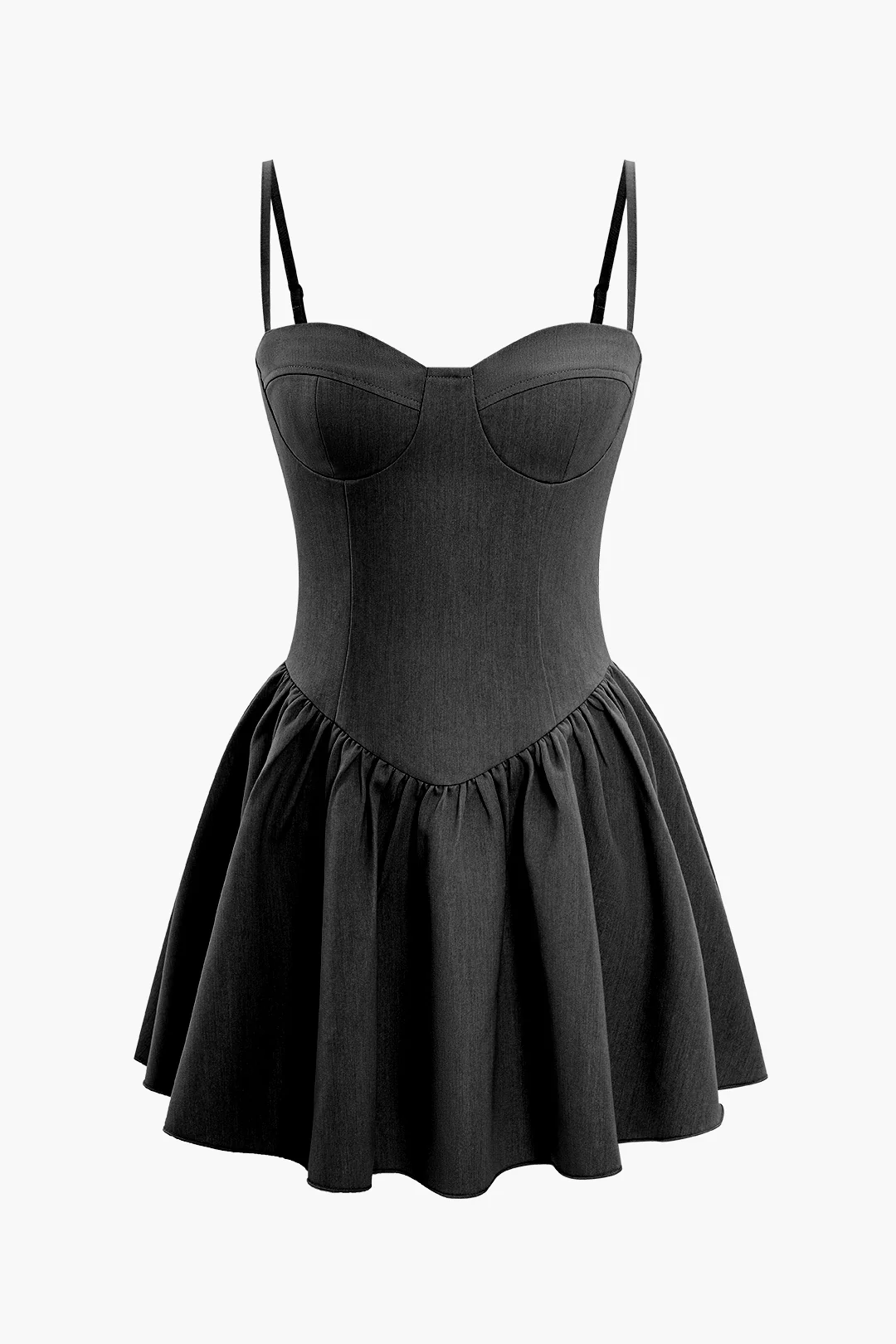 Ruched Bustier Denim Cami Dress