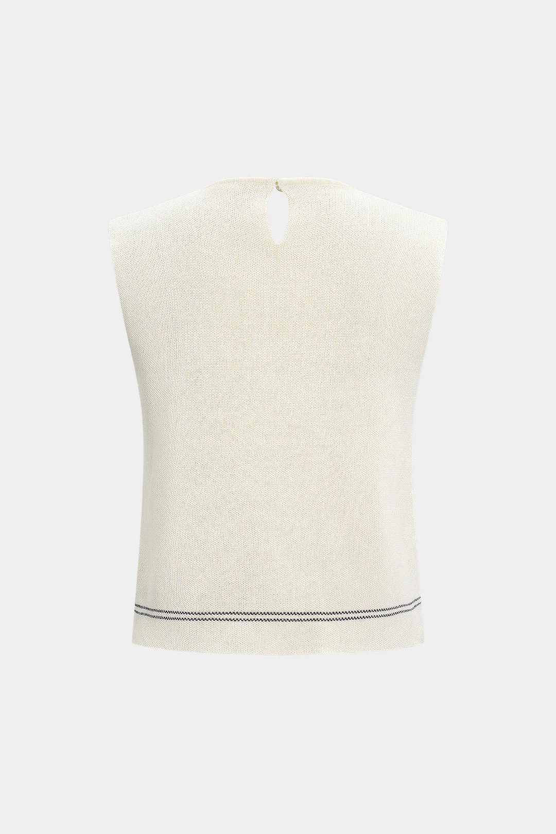 Knit Hollow Out Contrast Tank Top